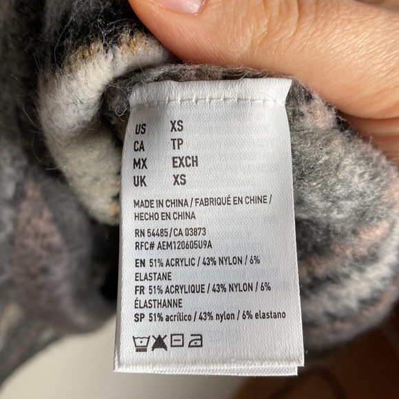 American Eagle plush knit striped mockneck sweater size XS - Picture 10 of 11